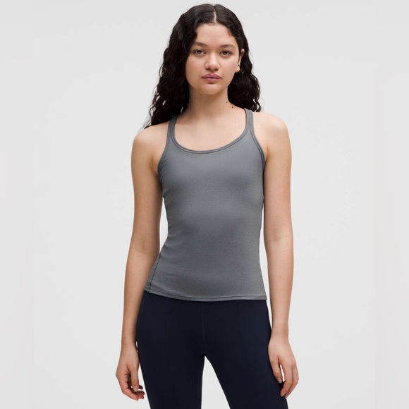 🆕 Lululemon Hold Tight Thin Strap Racerback Tank Top in Solar Grey Size 12 - Picture 1 of 7
